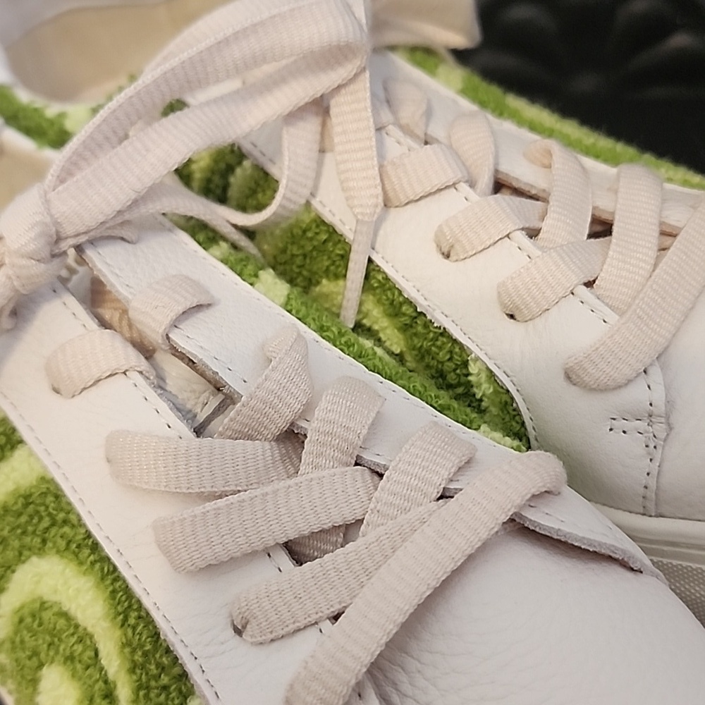 Soludos Ibiza Platform Psychedelic Spiral Sneakers Green White, Size 8 - Picture 13 of 13